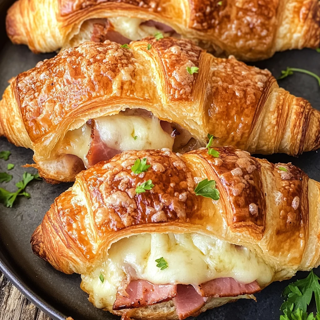 Air Fryer Ham Cheese Croissants