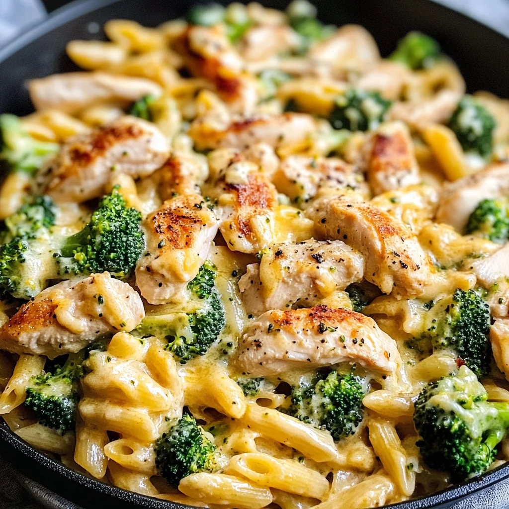 Cheesy Ranch Chicken and Broccoli Pasta Skillet