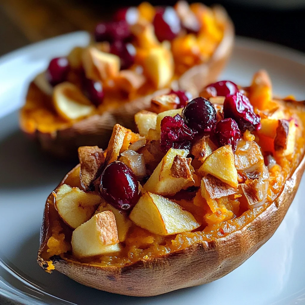 Cranberry Apple Twice-Baked Sweet Potatoes