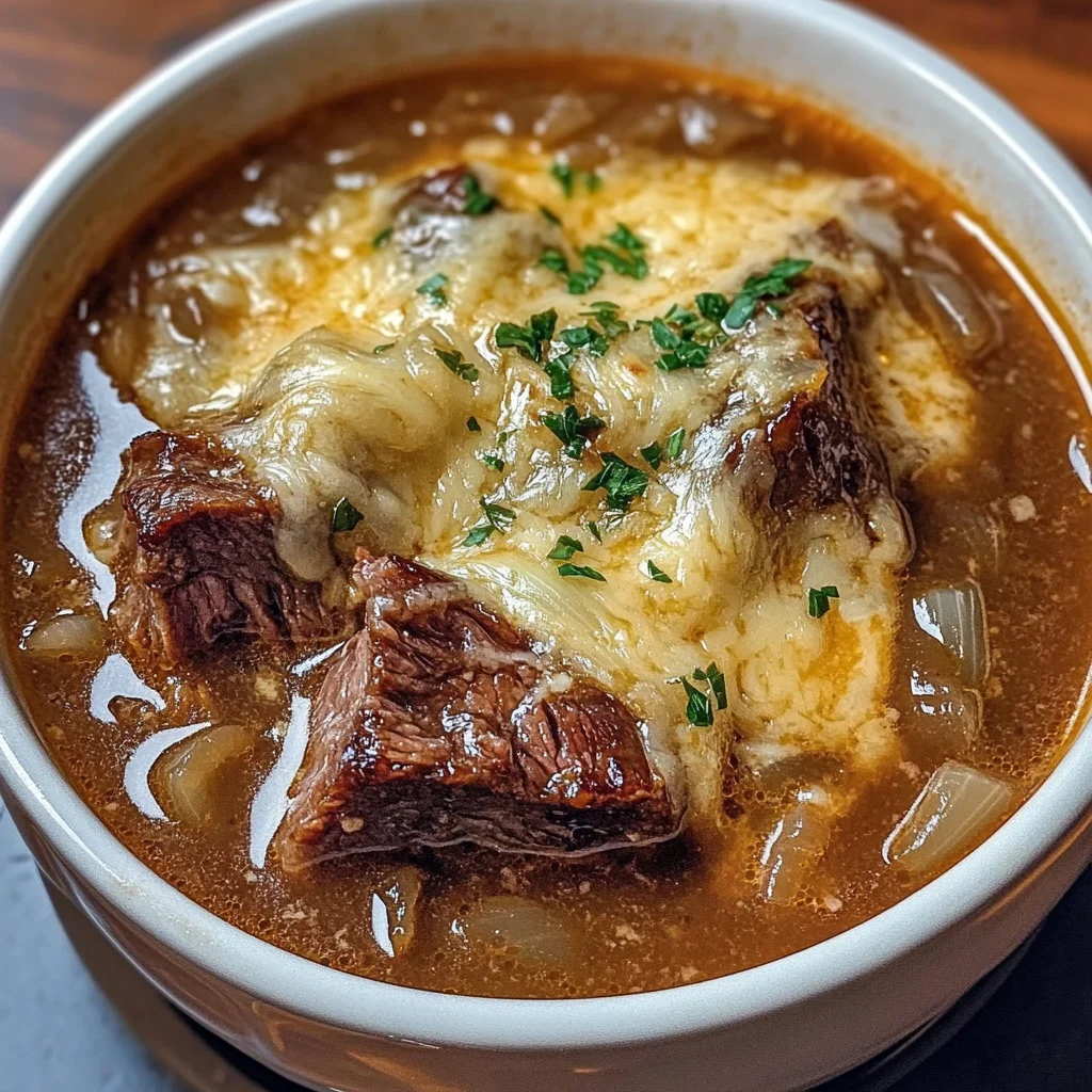 French Onion Beef Short Rib Soup