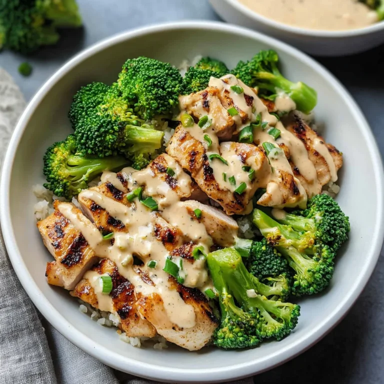 Grilled Chicken & Broccoli Bowls With Creamy Garlic Sauce Delight Your Taste Buds!