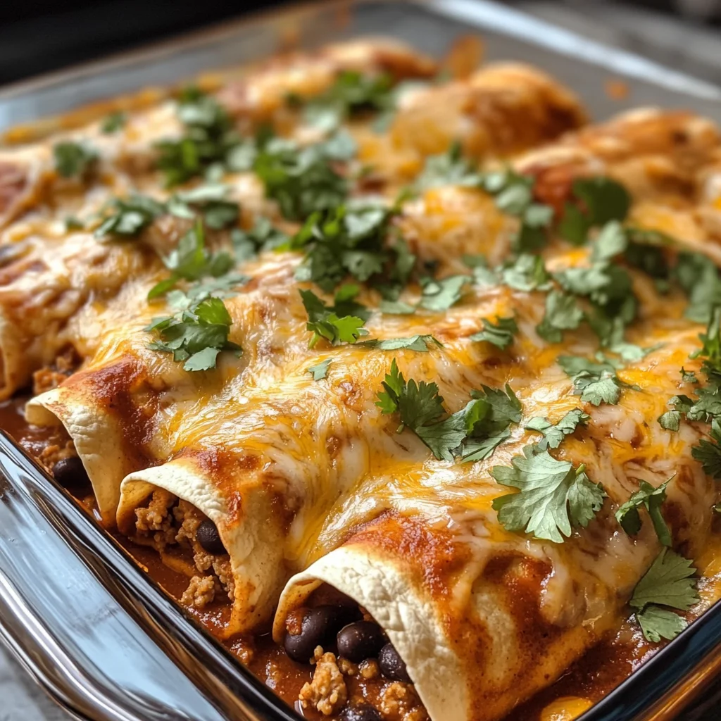 Ground Turkey Black Bean Enchiladas