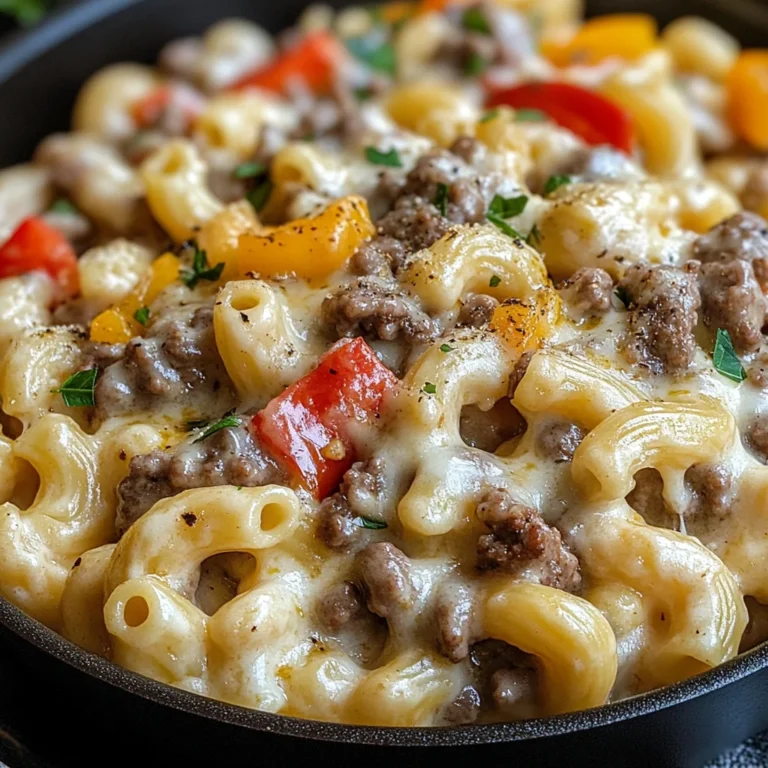 High-Protein Creamy Philly Cheesesteak Mac & Cheese