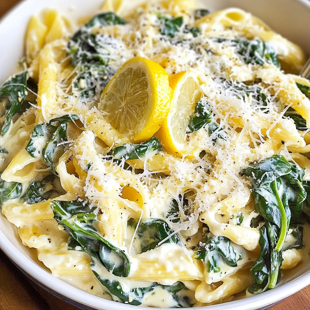 Lemon ricotta pasta & spinach