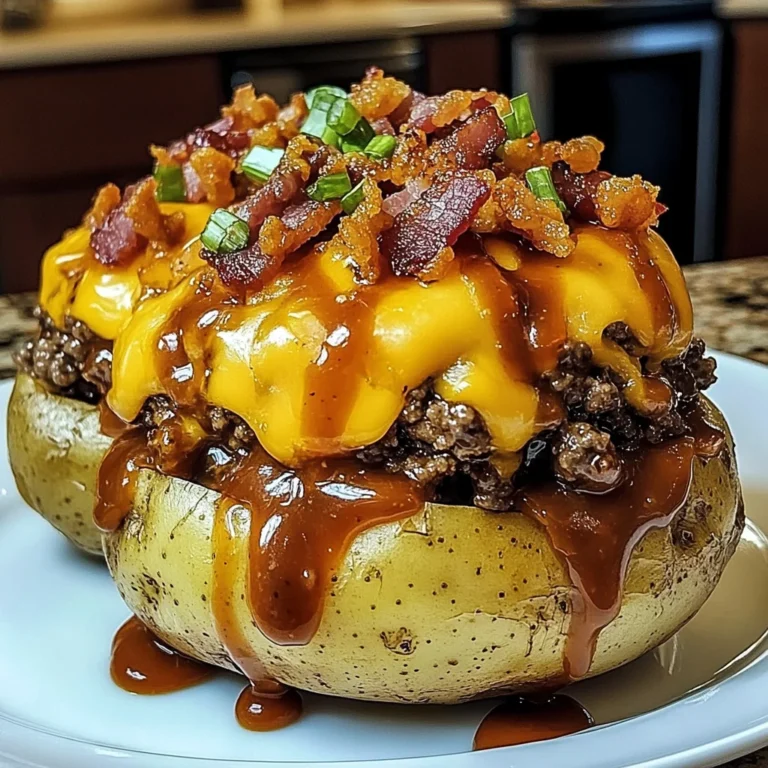 Loaded Bbq Turkey Bacon Cheeseburger Potato Volcanos
