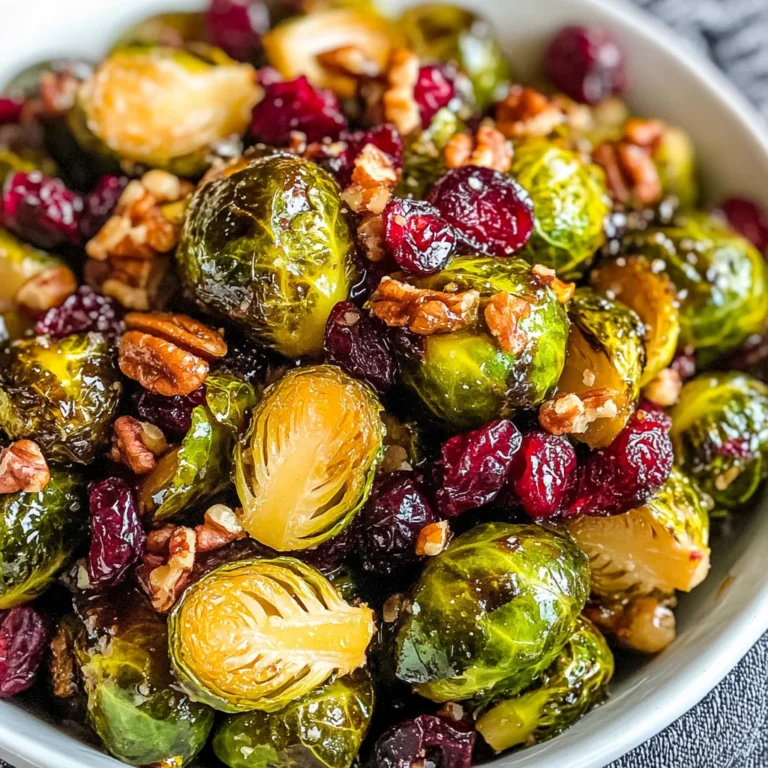 Orange Maple Glazed Brussels Sprouts with Cranberries