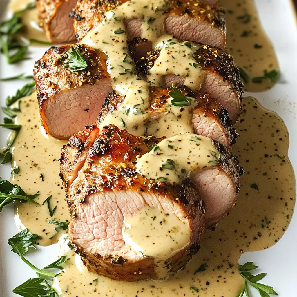Oven-Baked Pork Tenderloin with Dijon Cream Sauce