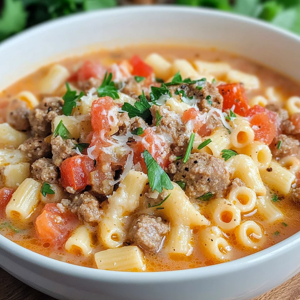 Parmesan Italian Sausage Ditalini Soup
