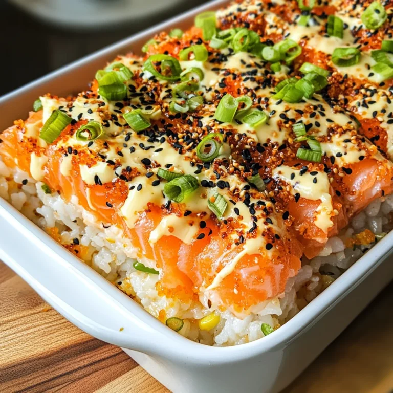 Spicy Salmon Sushi Bake