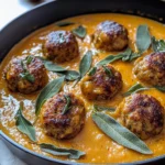 Turkey Meatballs in Pumpkin Sage Sauce