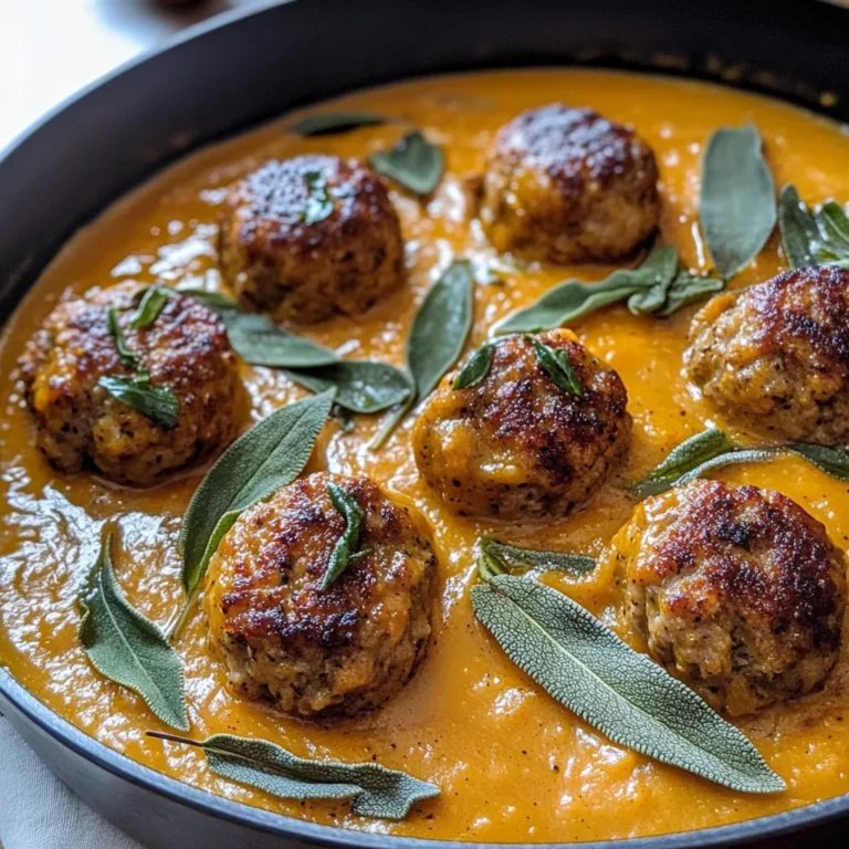 Turkey Meatballs in Pumpkin Sage Sauce