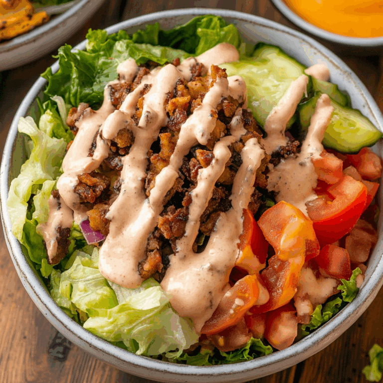 Fully Loaded Burger Bowl with “Special Sauce”