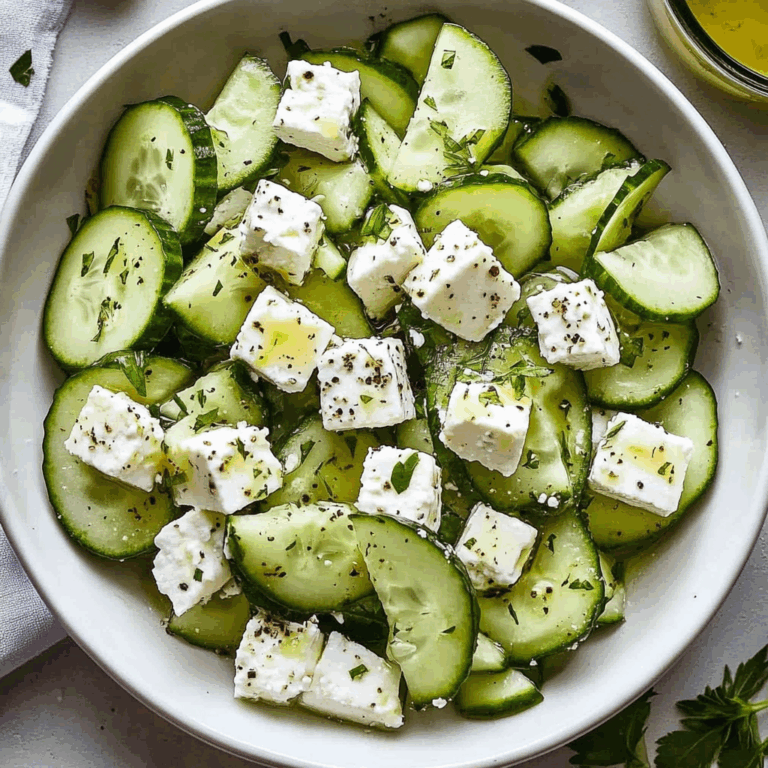 Cucumber Feta Salad with Lemon Greek Vinaigrette