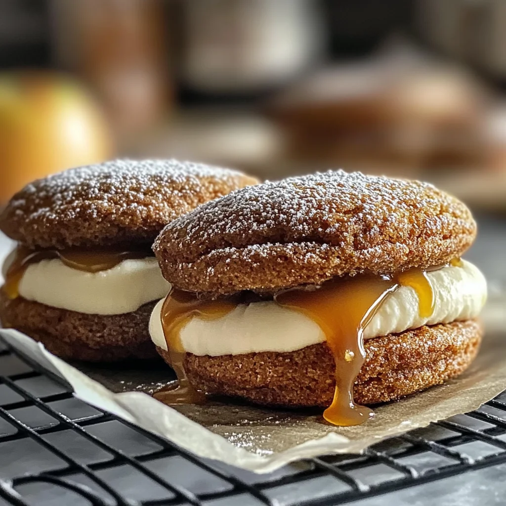 Apple Cider Whoopie Pie Cookies with Caramel