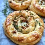 Blue Cheese Walnut Thyme Puff Pastry Twirl Recipe