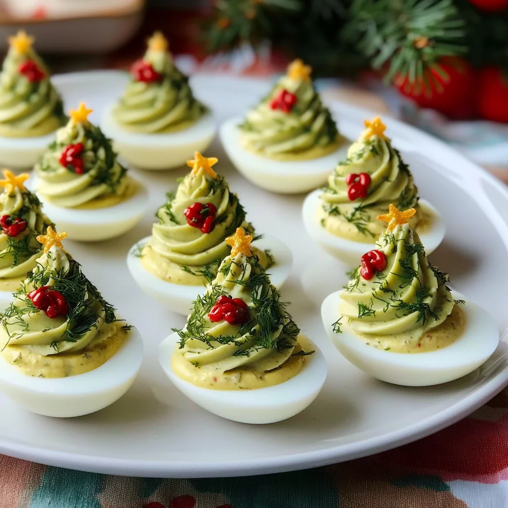 Christmas Tree Deviled Eggs