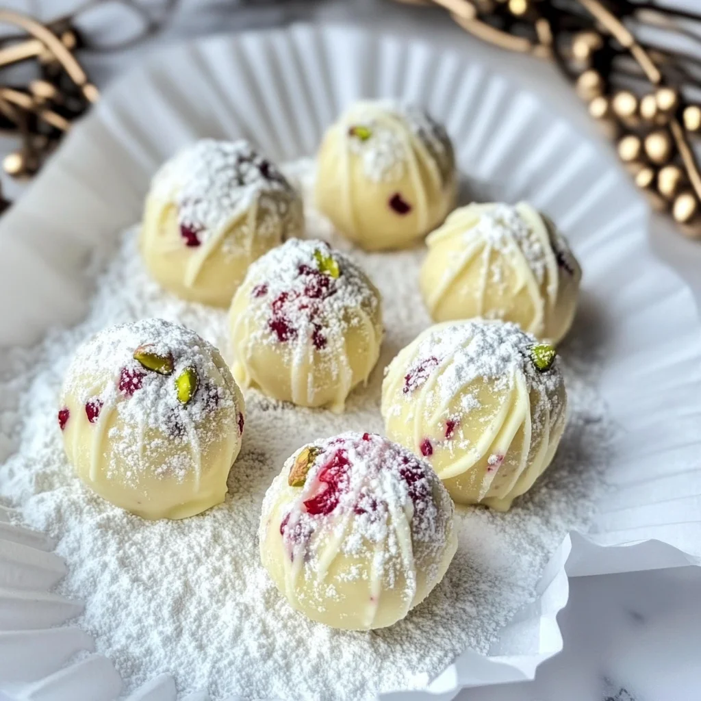 Cranberry Pistachio White Chocolate Truffles