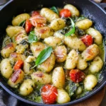 Creamy Pesto Gnocchi with Spinach and Artichokes