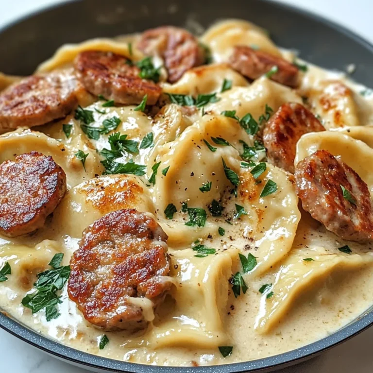 Creamy Pierogi and Turkey Sausage Skillet ًں¥ںًں¦ƒ
