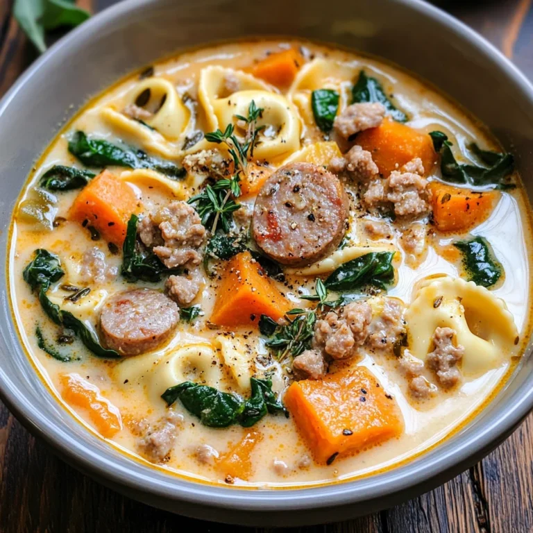 Creamy Sausage Tortellini Soup