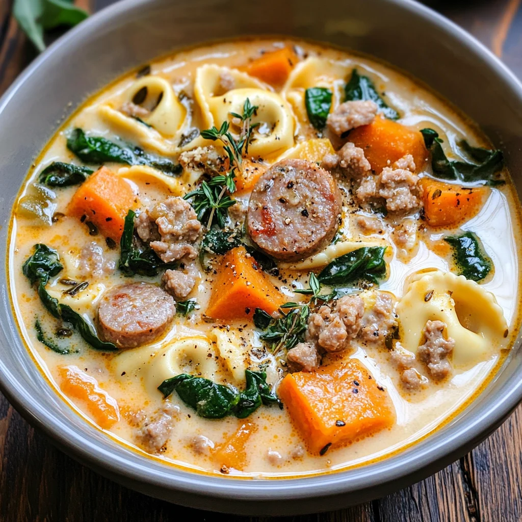 Creamy Sausage Tortellini Soup