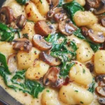 Creamy Spinach and Mushroom Gnocchi (One-Pan, 20 Minutes)