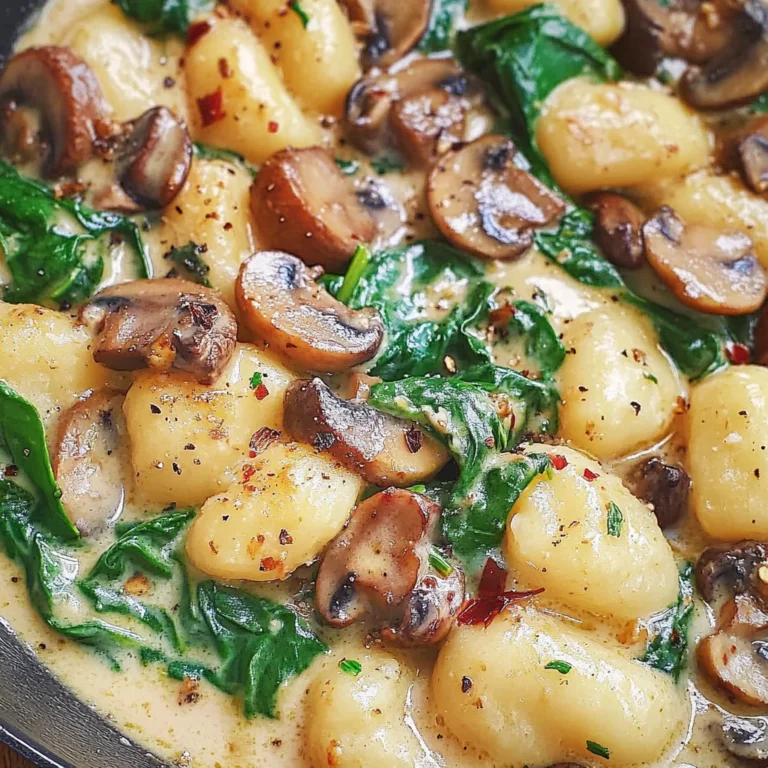 Creamy Spinach and Mushroom Gnocchi (One-Pan, 20 Minutes)