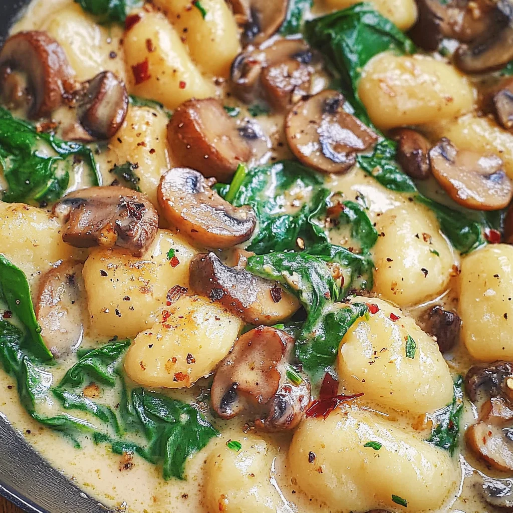 Creamy Spinach and Mushroom Gnocchi (One-Pan, 20 Minutes)