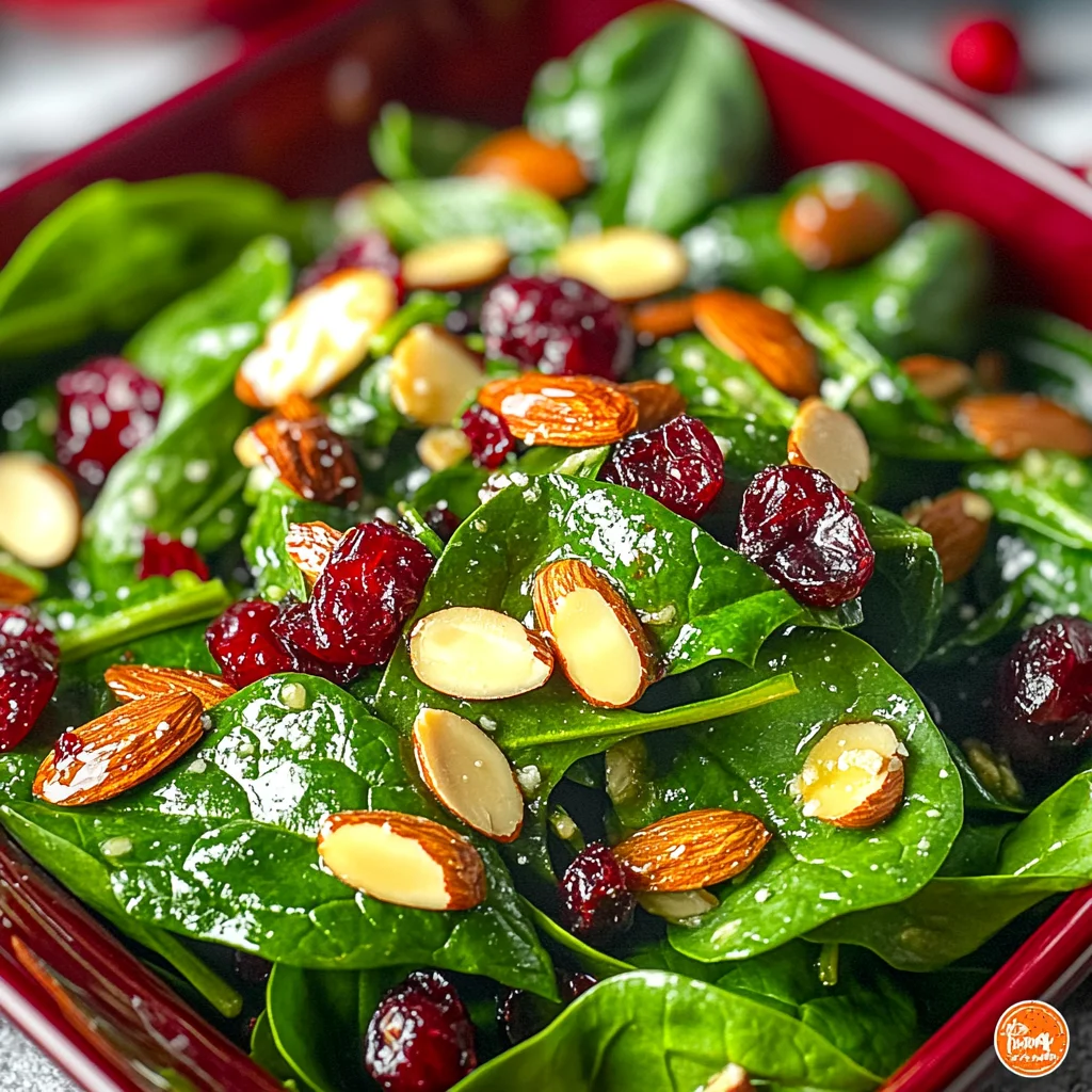 Delicious Christmas Cranberry Spinach Salad