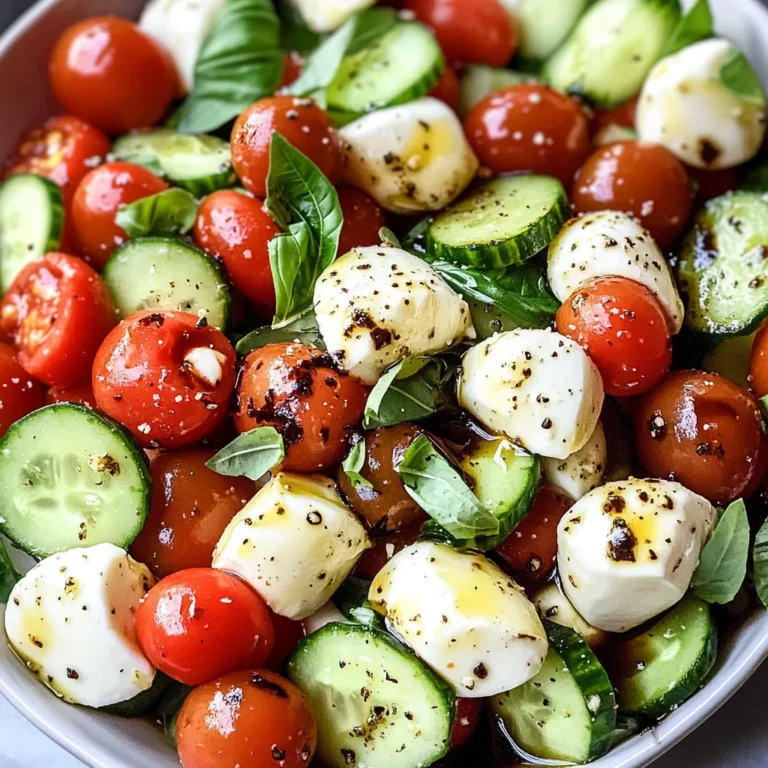 Fresh Cucumber Caprese Salad