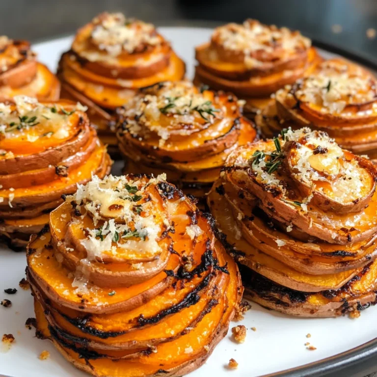 Garlic Butter Sweet Potato Stacks