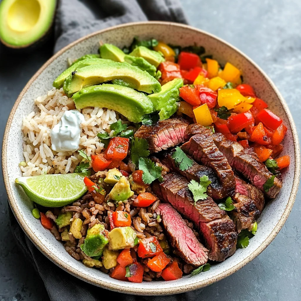 High Protein Steak Fajita Bowl