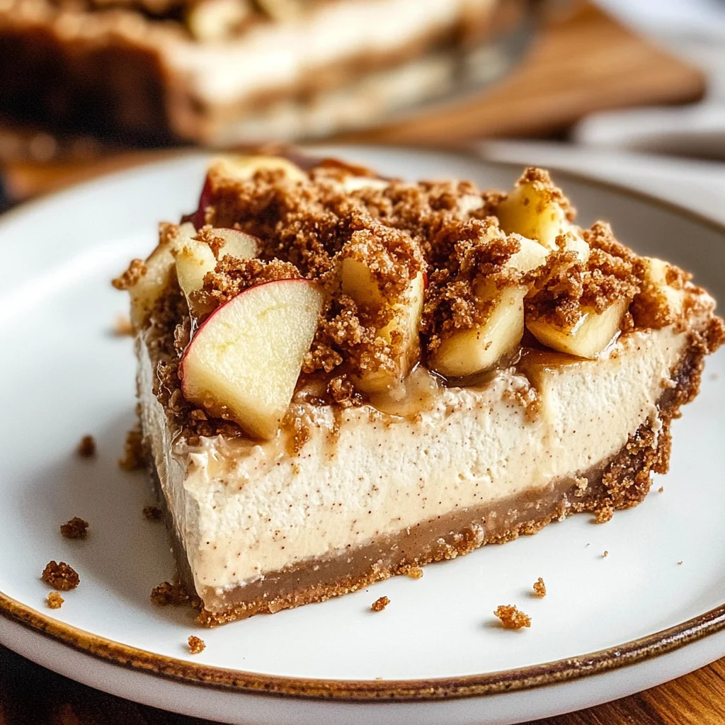 VEGAN APPLE CRUMBLE CHEESECAKE