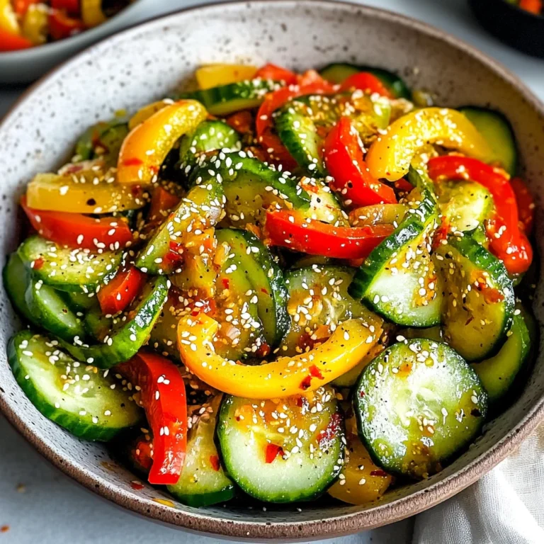 Viral TikTok Cucumber & Bell Pepper Salad