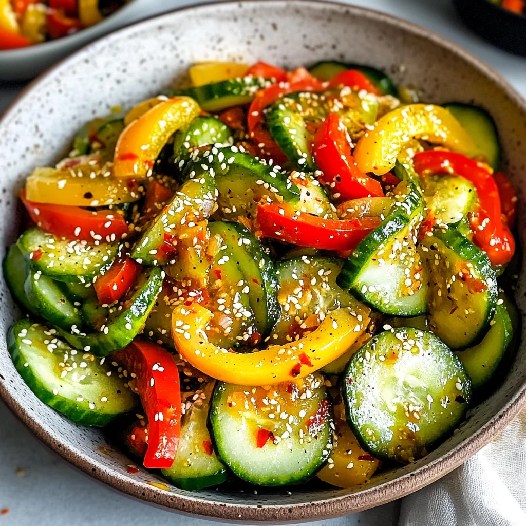Viral TikTok Cucumber & Bell Pepper Salad