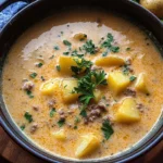 Cheesy Beef and Potato Soup