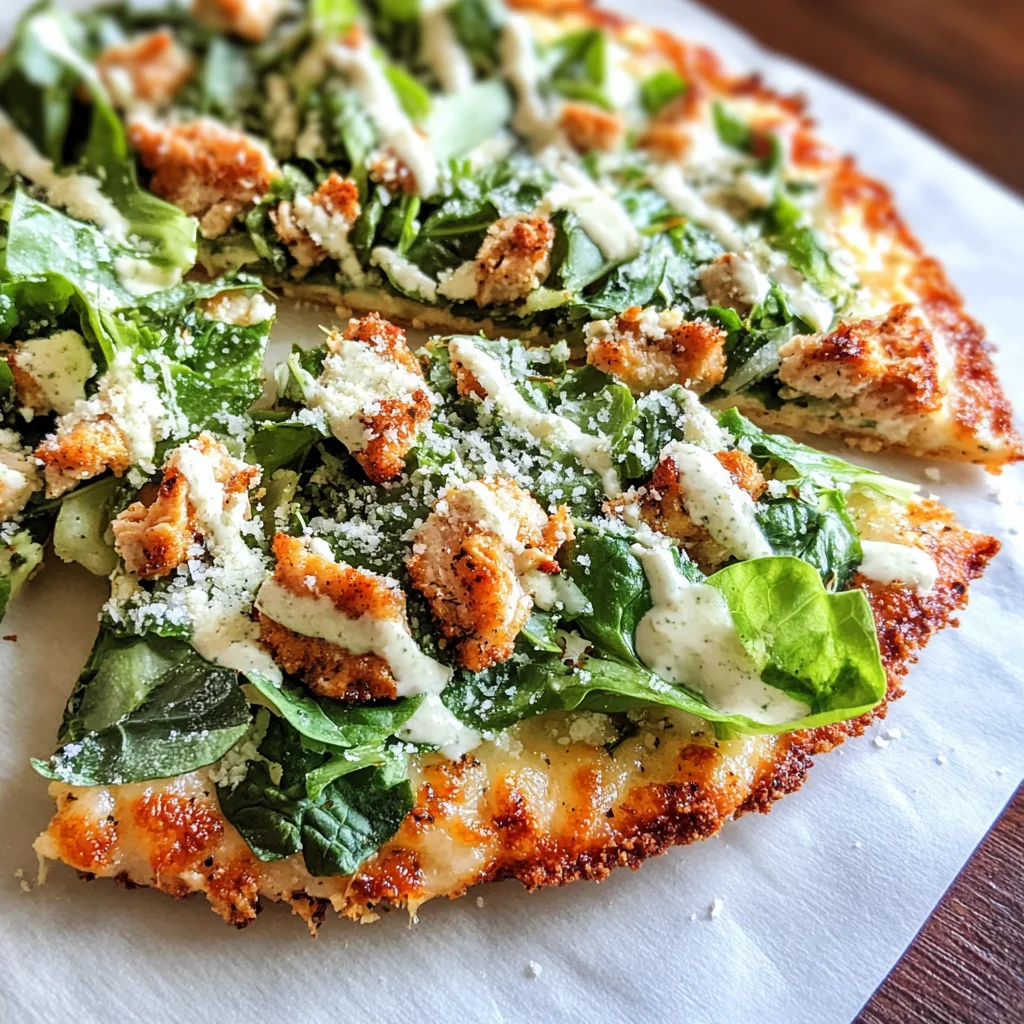 Chicken Crust Caesar Salad Pizza