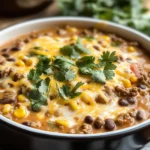 Creamy Cheesy Ground Beef Taco Soup Recipe
