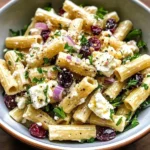 Feta & Cranberry Rigatoni Salad with Lemon Vinaigrette