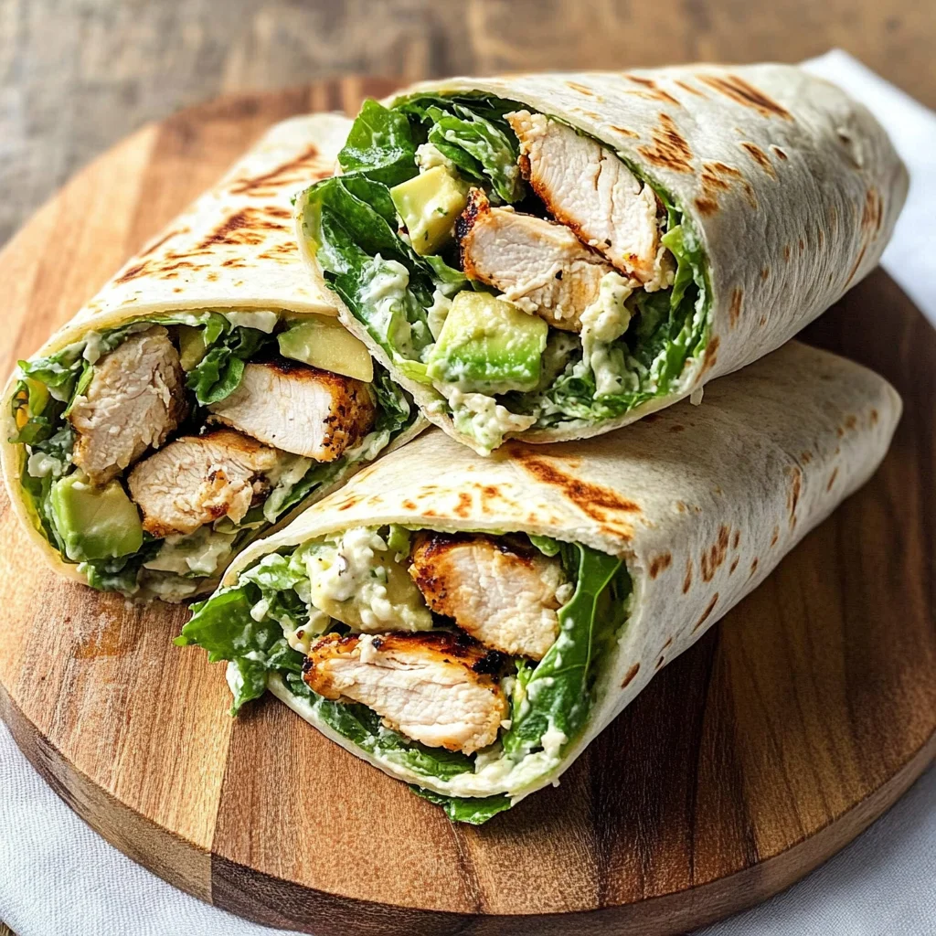Grilled Chicken Caesar Salad Wraps