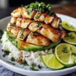 Honey Lime Chicken & Avocado Rice Stack