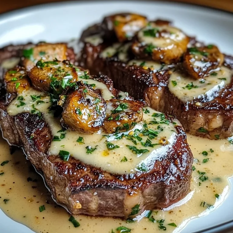Juicy Steak with Creamy Garlic Sauce