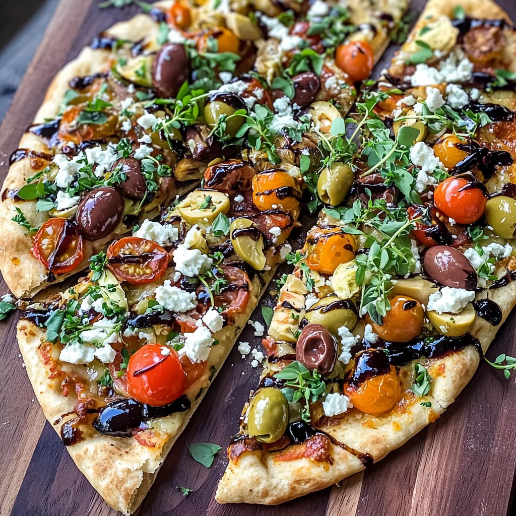 Mediterranean Naan Bread Pizza