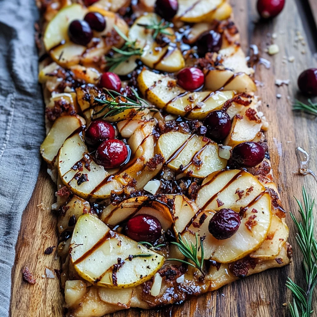 Roasted Pear, Cranberry, and Brie Flatbread Recipe