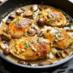 Skillet Chicken and Mushroom Wine Sauce