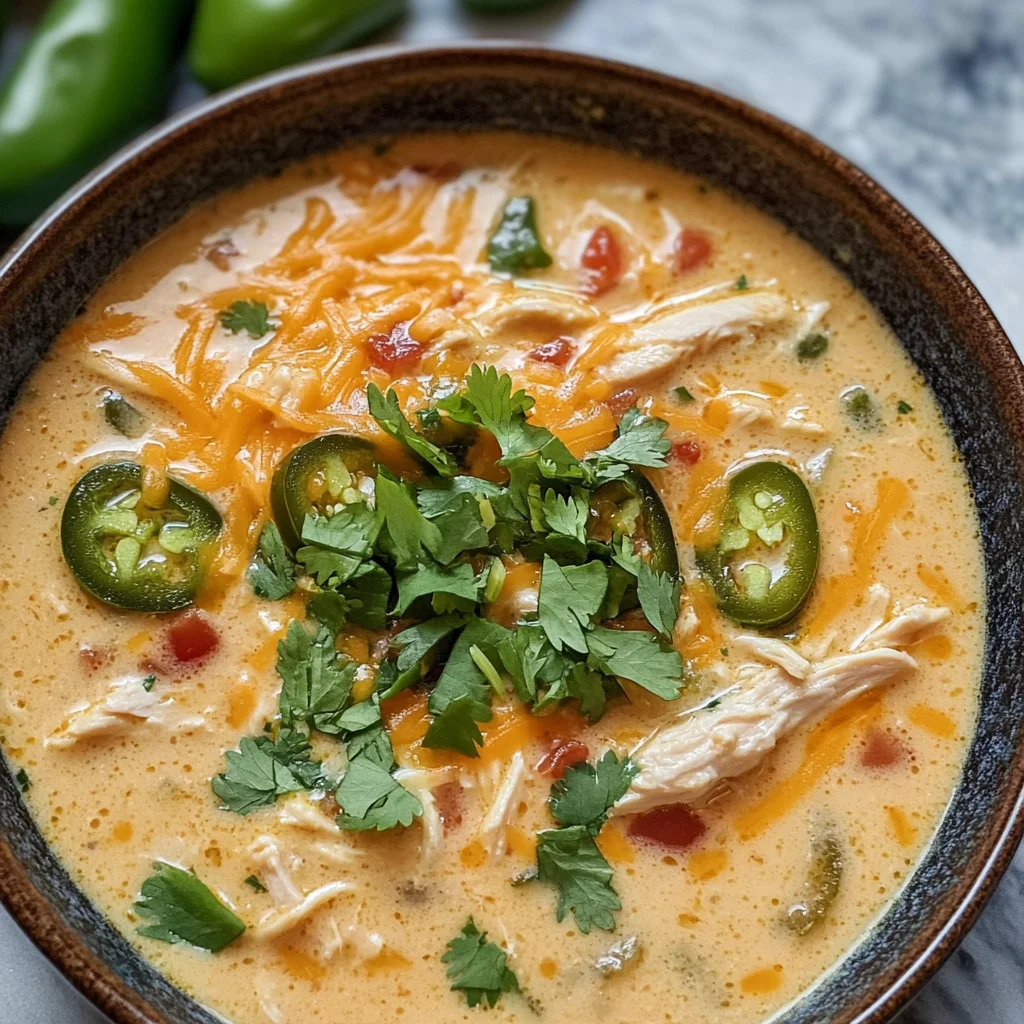 Spicy Jalape&ntilde;o Popper Chicken Soup