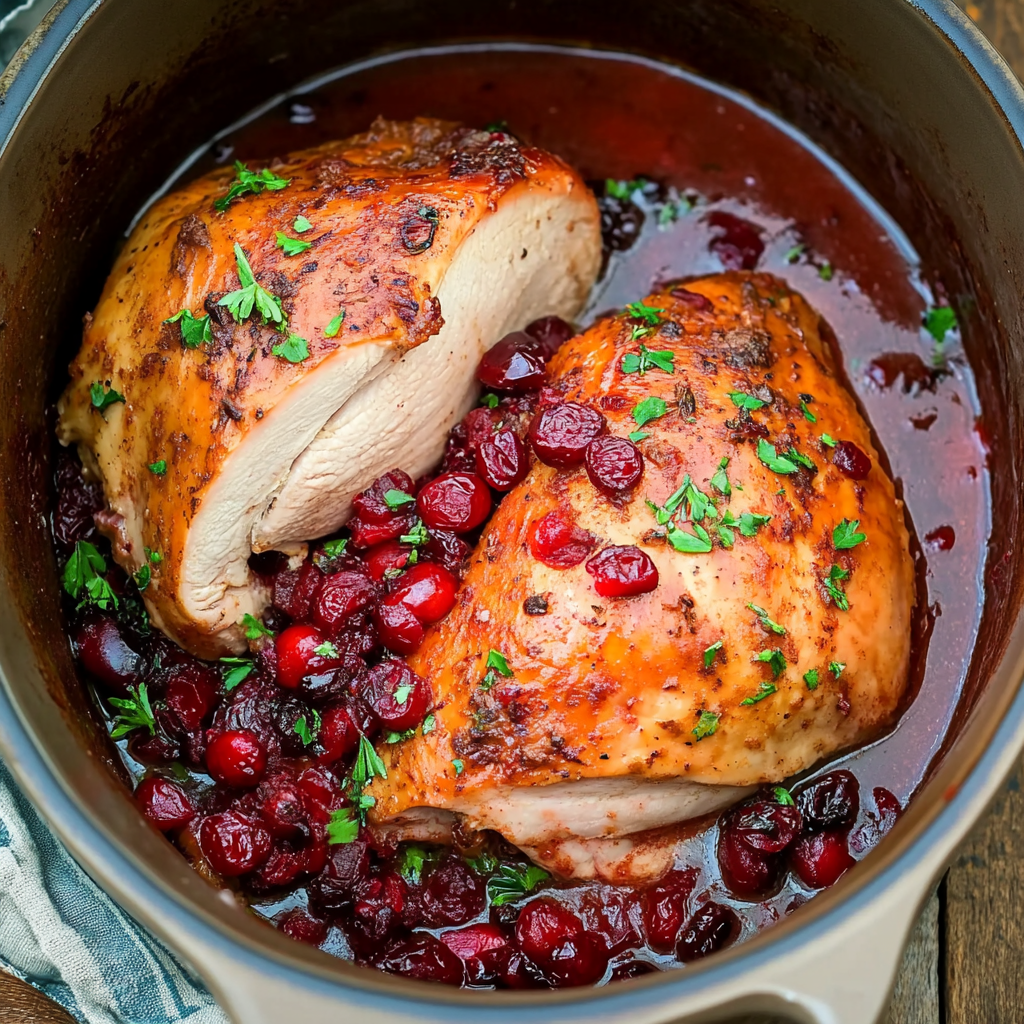 Crock Pot Turkey Breast with Cranberry sauce