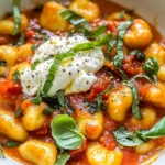 30 Minute Creamy Tomato Gnocchi with Burrata