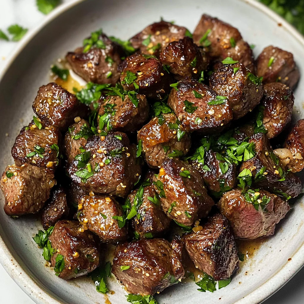 Air Fryer Garlic Butter Steak Bites