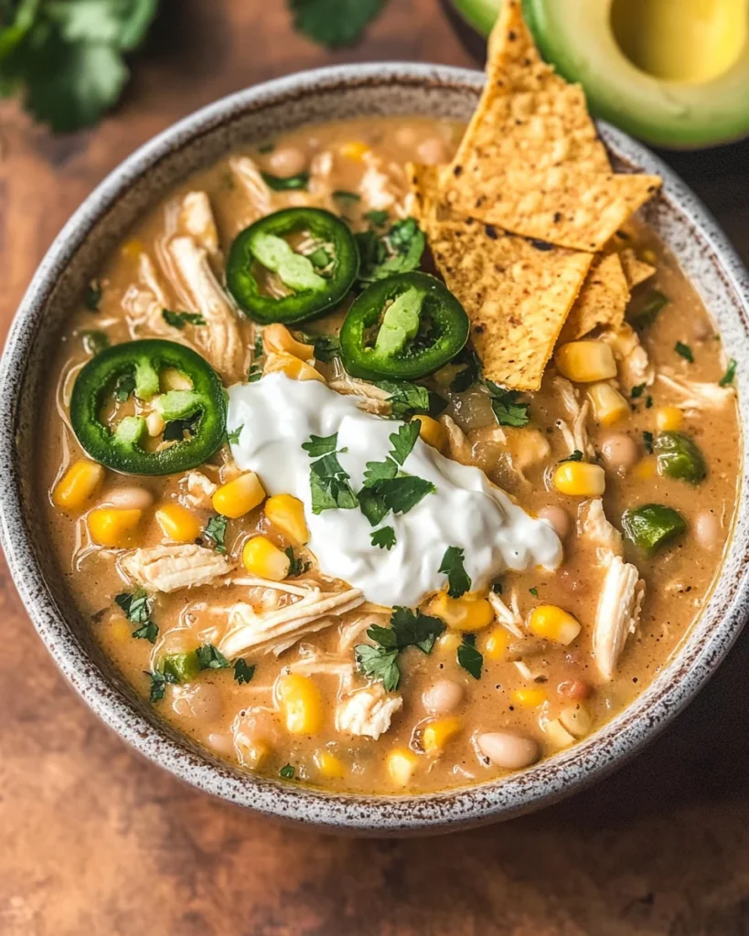 Creamy Crockpot White Chicken Chili